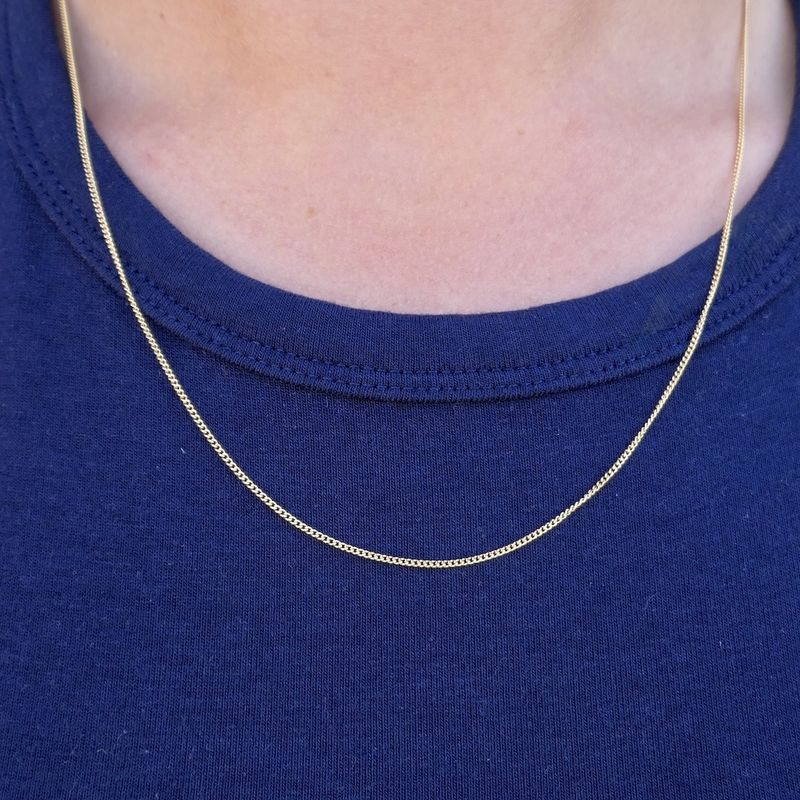 Image 8 of Gold thin gourmet link chain | 52.5 cm