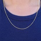 Image 8 of Gold thin gourmet link chain | 52.5 cm