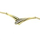 Image 4 of Gold necklace with a fixed pendant and diamond; 0.01 ct. | 42 cm