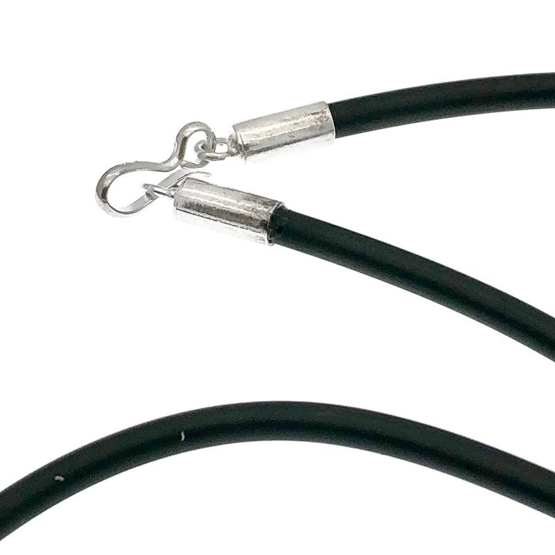 Image 4 of Rubber necklace with silver pendant | 46 cm