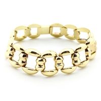 Gold wide link bracelet made of 14 carat gold