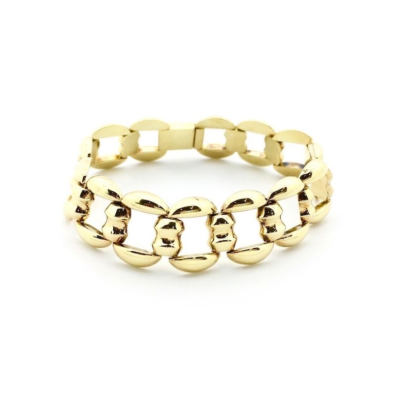 Image 1 of Gold wide link bracelet made of 14 carat gold