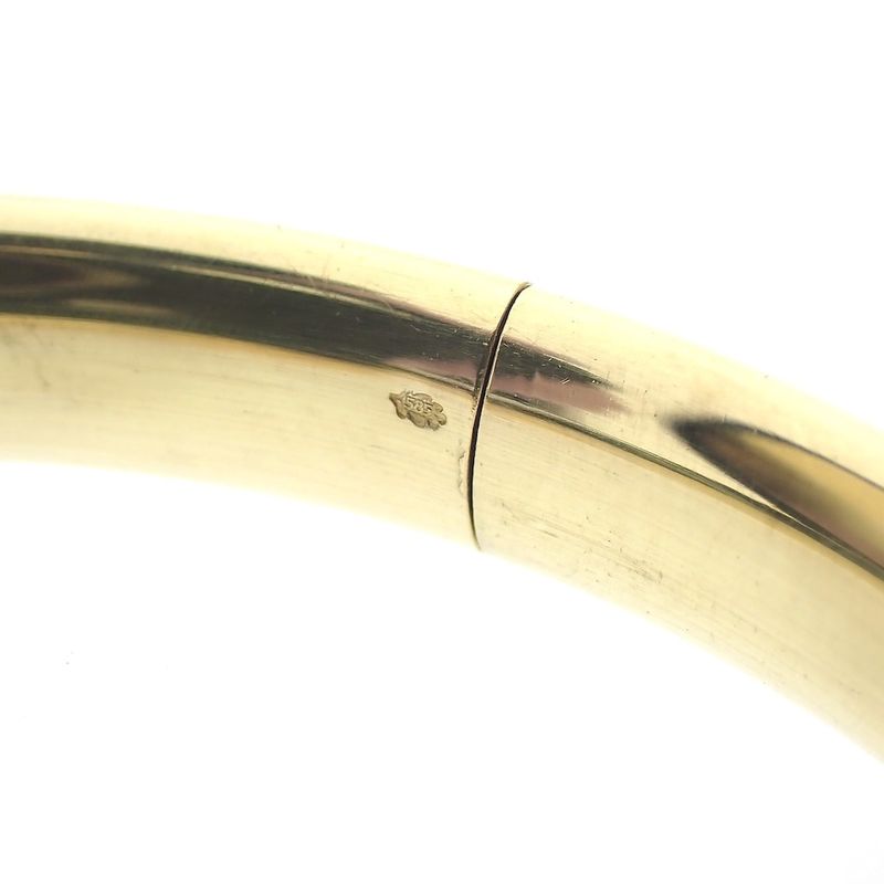 Image 4 of Gold smooth slave bracelet; Size M/L