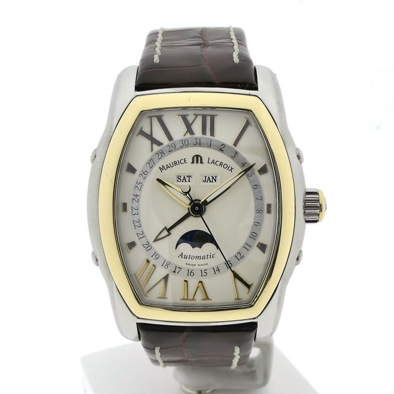 Image 24 of Maurice Lacroix Masterpiece 'Phase de Lune' Tonneau MP6439; Automatic gold/steel men's watch
