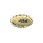 Image 1 of Vintage gold brooch with flower engraving; Floral design