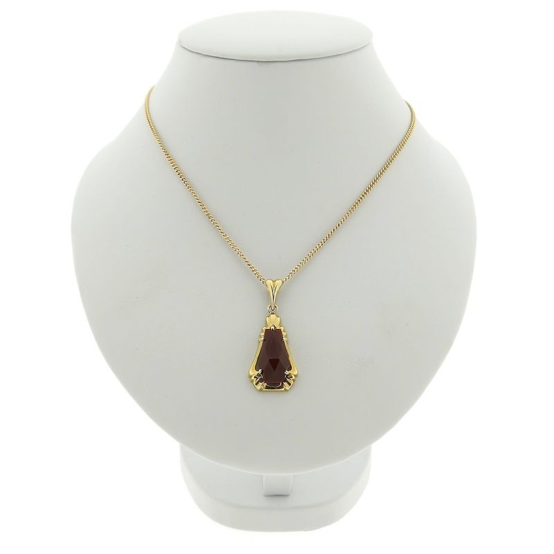 Image 3 of Vintage gold pendant with carnelian