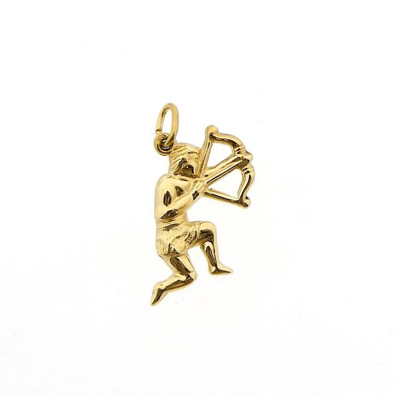 Image 1 of Gold zodiac sign pendant; Sagittarius