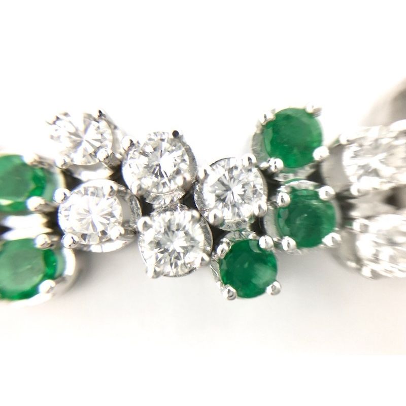 Image 56 of Exclusive white gold bracelet with emerald and diamond; 7.40 ct. + IGI Certificate