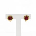 Image 3 of Gold earrings with garnet | Vintage
