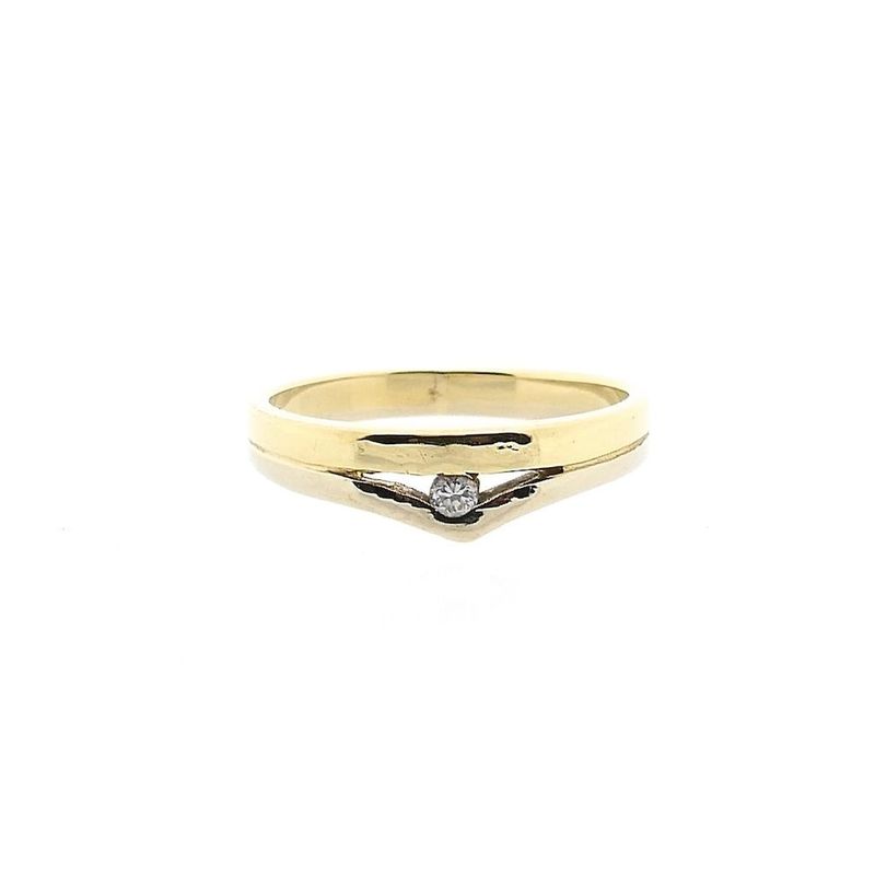 Image 3 of Bicolor Gold Solitaire Ring with Zirconia