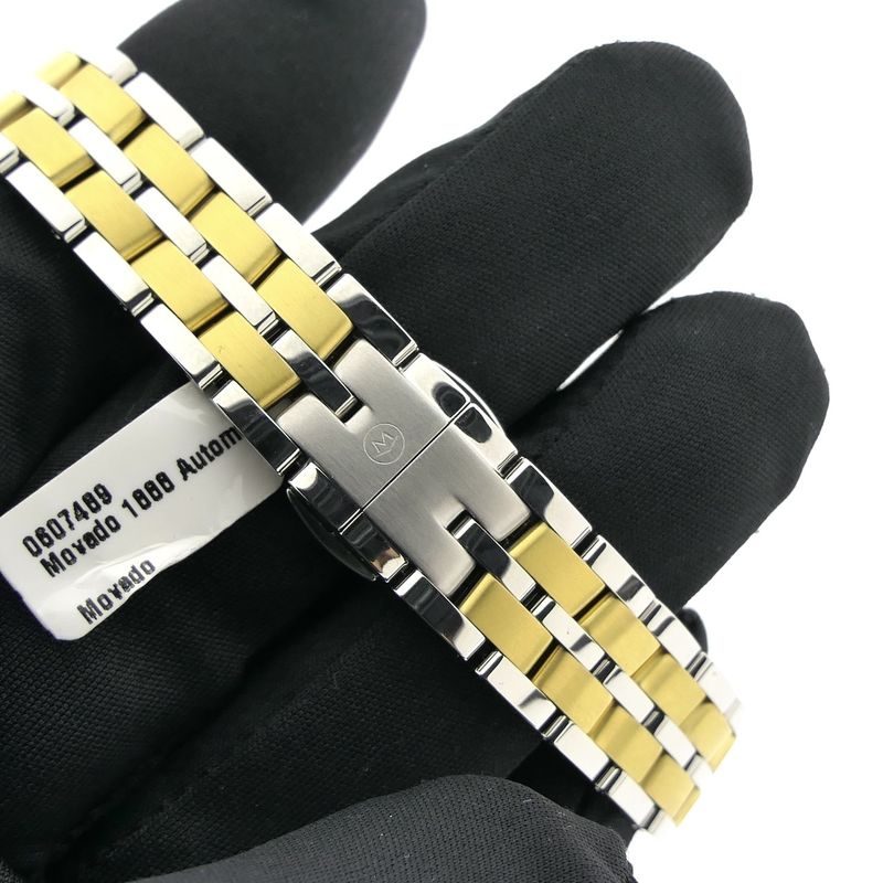 Image 11 of Movado 1881; Automatic two-tone women's watch with MOP and diamond dial; 0607489