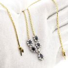 Image 11 of 18K Yellow Gold Cardano Link Necklace with Sapphire & Diamonds