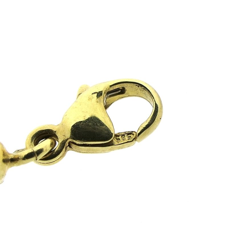 Image 4 of Gold beaded bracelet with aquamarine