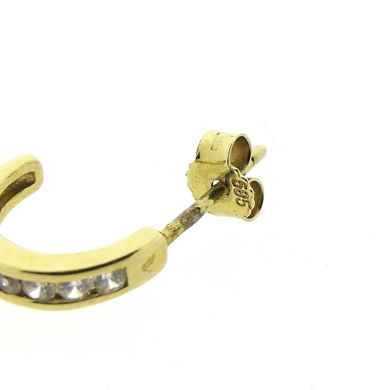 Image 6 of Gold semicircular earrings with zirconia