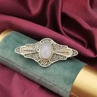 Image 2 of Vintage/antique brooch with milk stone; Filigree technique