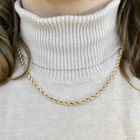 Image 8 of Two-tone gold twisted link necklace | 45 cm