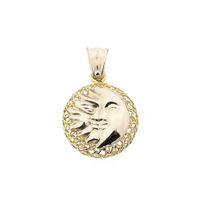Bicolor gouden zon en maan hanger