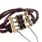 Image 6 of Antique Garnet Bead Bracelet with Gold Clasp