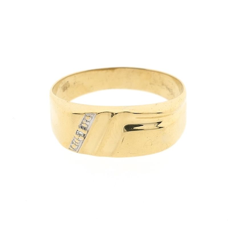 Image 3 of Gold men's ring with diamond | 0.005 ct.