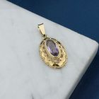 Image 2 of Vintage gold pendant with amethyst
