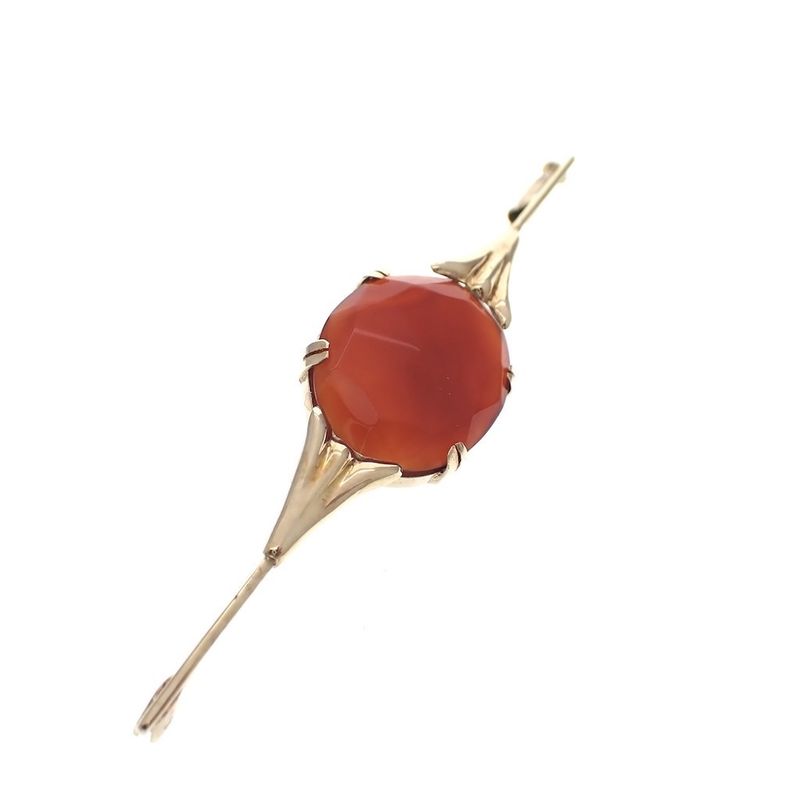 Image 2 of Antique gold brooch with carnelian