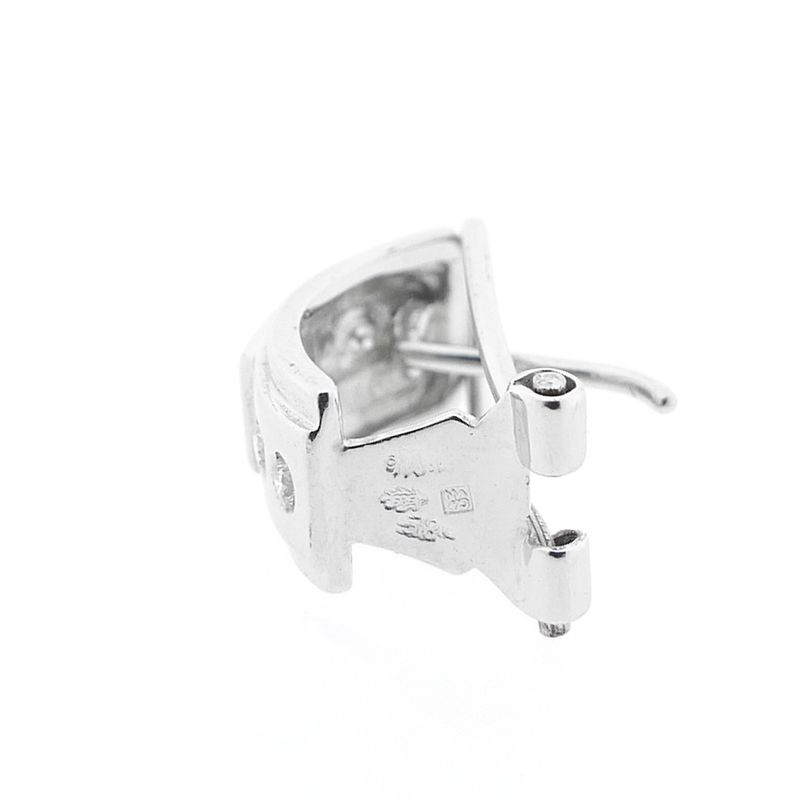 Image 7 of White gold stud earrings with zirconia diamonds 0.08 ct.