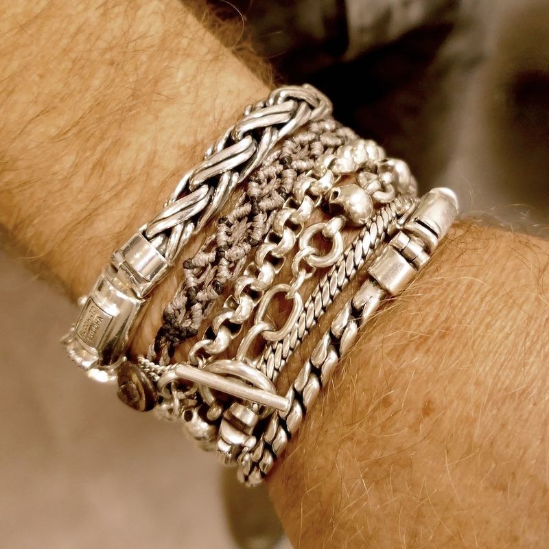 Image 3 of Silver Buddha to Buddha bracelet; Katja | 22 cm