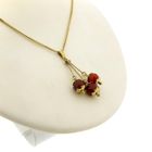 Image 8 of Vintage gold pendant with a cluster of carnelian.