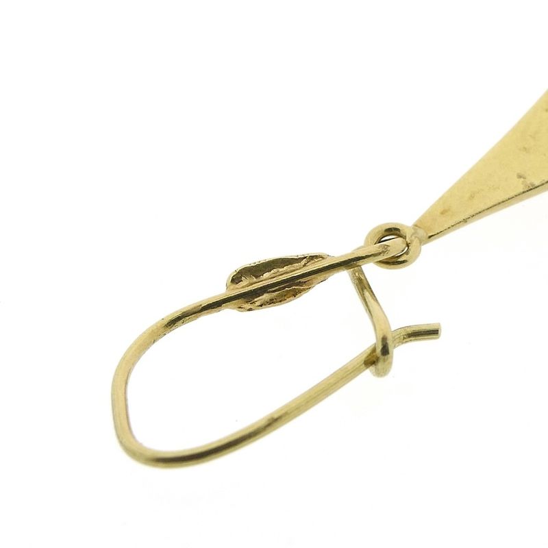 Image 6 of Vintage gold earrings with dark red stone