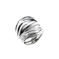Wide silver spaghetti ring