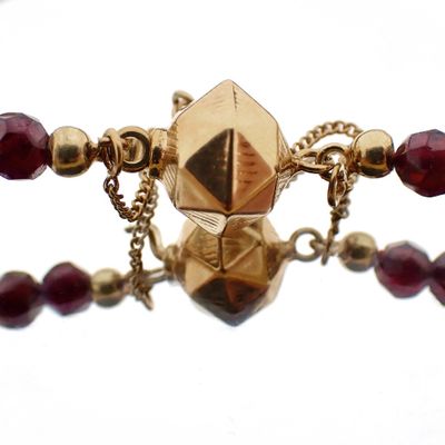 Antique garnet necklace/saucer with gold clasp Image 2 of Antique garnet necklace/saucer with gold clasp