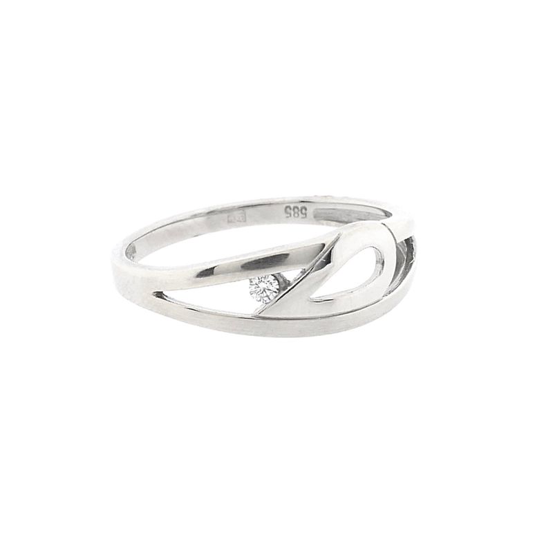 Afbeelding 4 van Witgouden ring met diamant; 0,03 ct. 