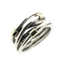 Pandora ring; Silver with gold; Rope