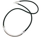 Image 3 of Rubber necklace with silver pendant | 46 cm
