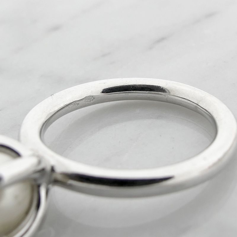 Image 5 of Bron Jewelry white gold 'Phlox' ring set with a South Sea pearl and 0.04 ct diamond.