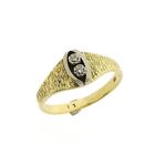 Image 1 of Two-tone gold ring with diamond; 0.03 ct.