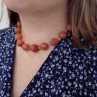 Image 3 of Carnelian bead necklace with gold clasp