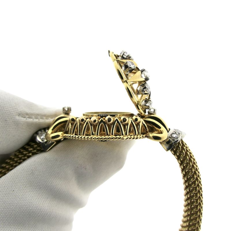 Image 10 of Swiss Geneva Bracelet/Cocktail Watch; 18k gold women's watch with diamonds