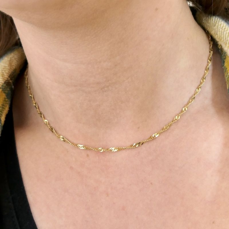 Image 8 of Gold twisted link chain | 40 cm