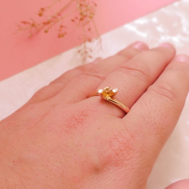 Image 4 of Rose gold ring set with citrine