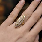 Image 10 of 20 carat gold marquise ring with diamonds approx. 1.50 ct.