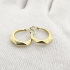 Image 10 of Gold faceted hoop earrings | Ø 14 mm