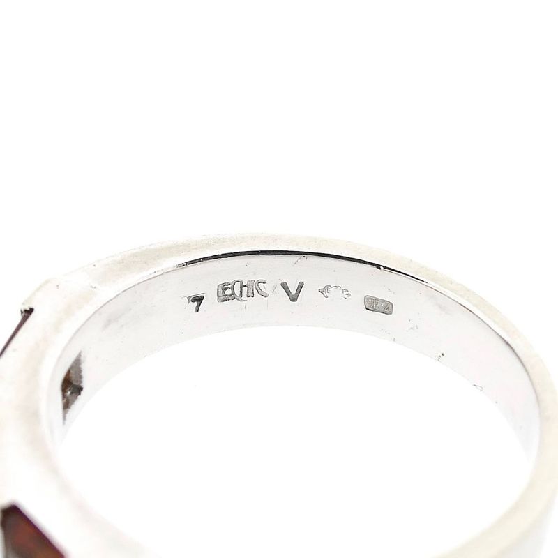 Image 6 of White gold ring with orange tourmaline and diamonds; 0.12 ct.