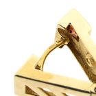 Image 3 of Gold stud earrings with synthetic orange sapphire and zirconia