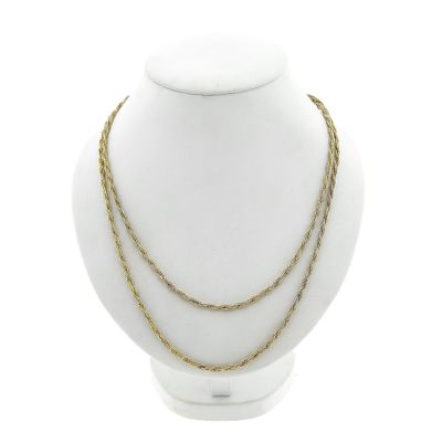 Image 1 of Gold Long Braided Fox Tail Necklace | 87.5 cm