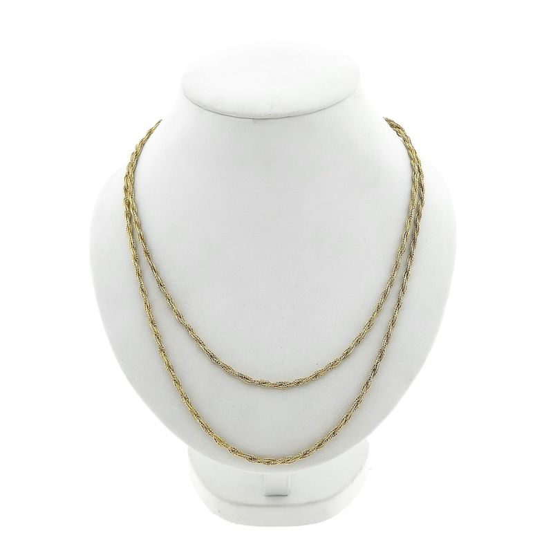 Image 1 of Gold Long Braided Fox Tail Necklace | 87.5 cm