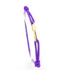 Image 3 of Forever Knots® Handmade Purple Satin Bracelet with Gold Link