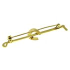 Image 3 of Gold brooch with a horseshoe and polo mallet