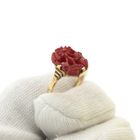 Image 8 of Vintage gold ring with red coral