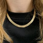 Image 8 of Gold herringbone link necklace